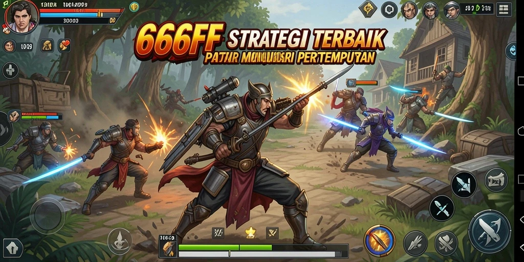 Tampilan gameplay mendebarkan di 666FF, menunjukkan aksi strategi nyata.