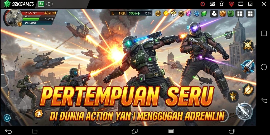 Gameplay intens di 9ZKGAMES dengan karakter yang beraksi.