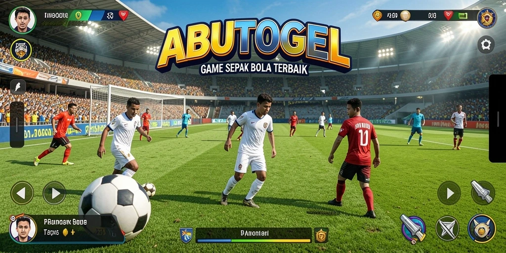 Tampilan gameplay ABUTOGEL yang mengesankan dan realistis dalam dunia sepak bola.