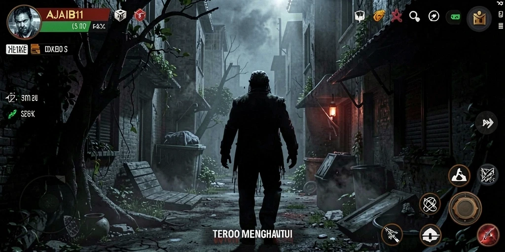 Gameplay AJAIB11 dengan suasana menegangkan dan menakutkan.