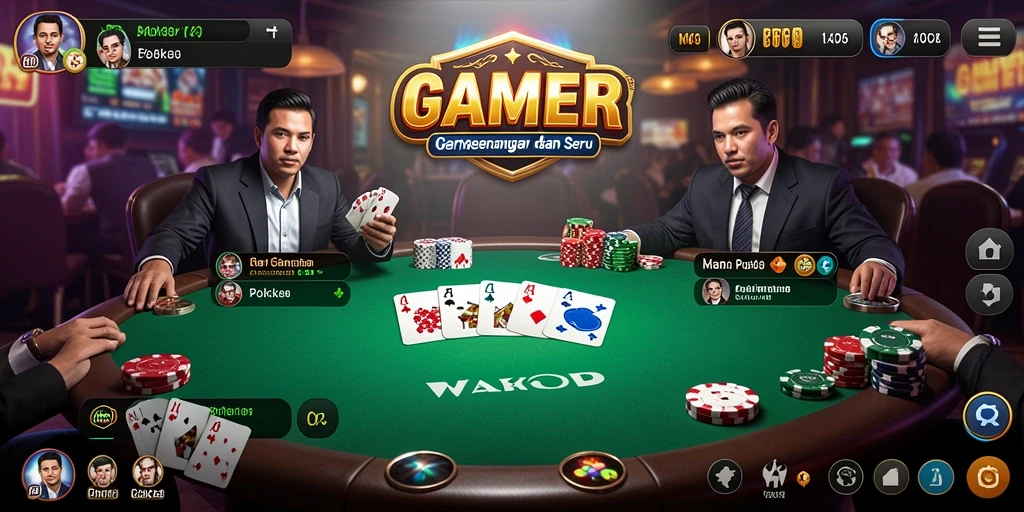 Tampilan screenshot GAMERP menampilkan aksi seru permainan Poker.