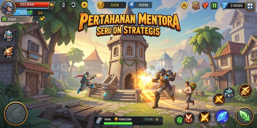 Gameplay seru dan menantang dari IDX66 Tower Defense.