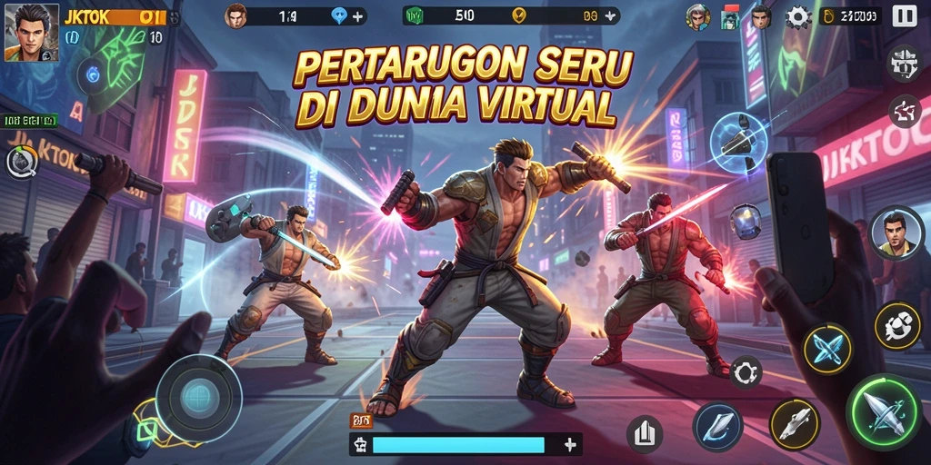 Screenshot JKTOK menampilkan adegan pertarungan yang intens dan grafis yang memukau.
