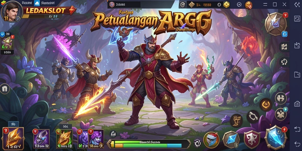 Tangkapan layar dari gameplay menegangkan LEDAKSLOT di dunia fantasi.