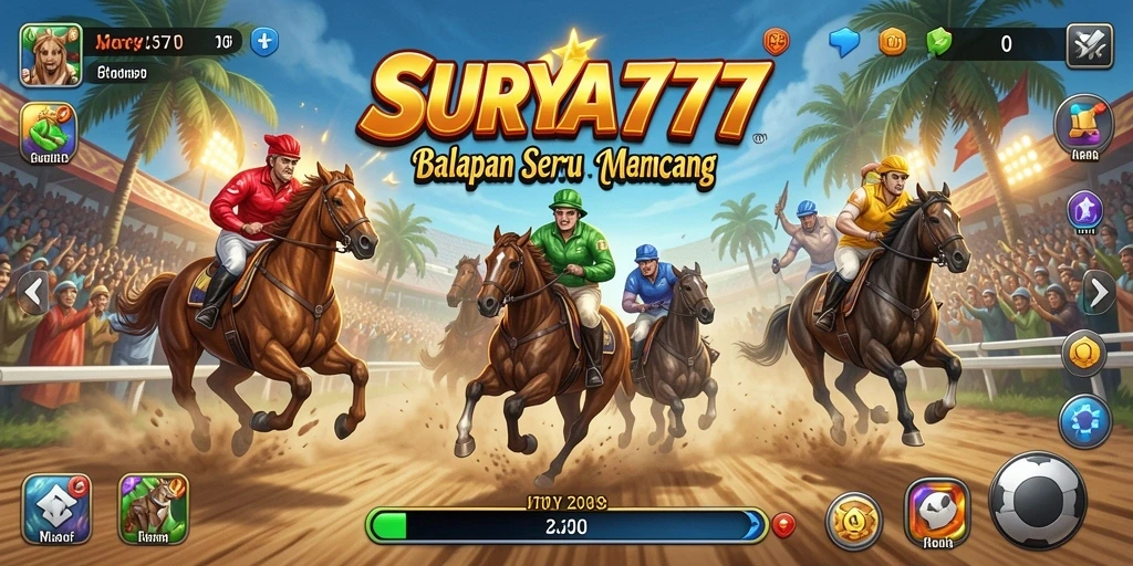 Tampilan gameplay SURYA777 yang penuh aksi balapan